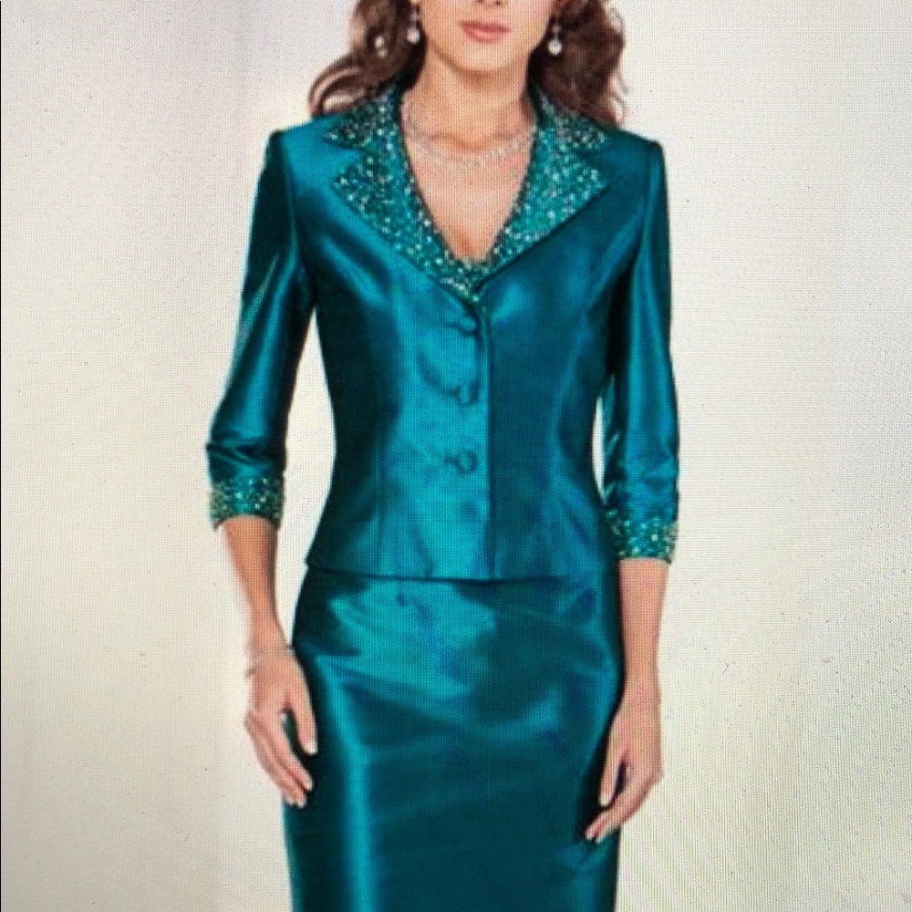 NEW!! MOTHER-of-the-BRIDE 2-PC SILK ESSENCE SUIT